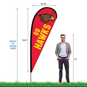 48 - Hour 8' Single Reverse Teardrop Banner with Hardware Set
