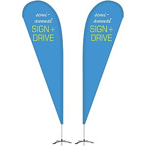 10' Double Sided Teardrop Banner w/ Premium Hardware & Cross Base