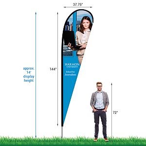 12' Double Sided Custom Portable Teardrop Banners
