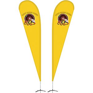 12' Double Sided Teardrop Banner w/ Premium Hardware & Cross Base