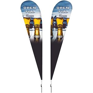 15' Double Sided Teardrop Banner w/ Premium Hardware & Spike