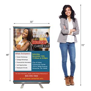 32" x 48" Custom Digitally Printed Retractable Banner Stand
