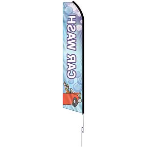 48 - Hour 12' Digitally Printed Custom Swooper Banner w/ 15' Swooper Pole