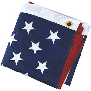 10' Gold Inground Economy Aluminum Display Pole w/ 3' x 5' Embroidered US Flag