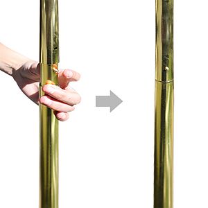 8' Gold Inground Economy Aluminum Display Pole w/ 3' x 5' Embroidered US Flag