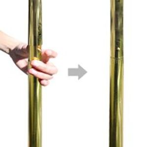 8' Gold Inground Economy Aluminum Display Pole w/ 3' x 5' Printed US Flag