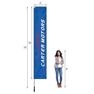 2' X 12' Custom Single Reverse Windchaser Flag Kit