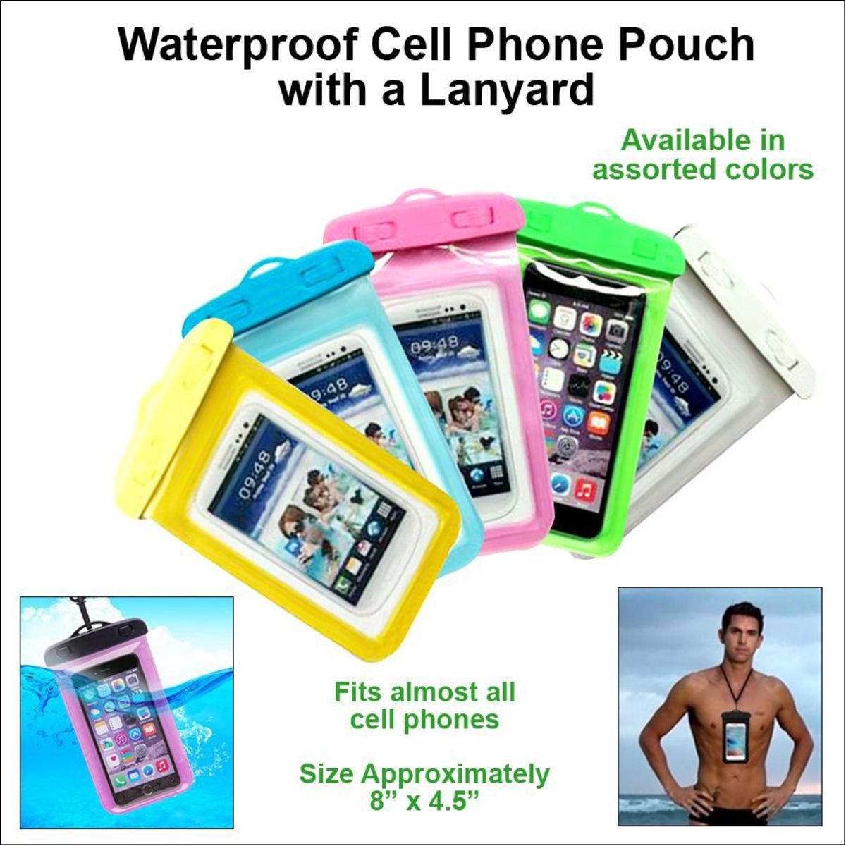 Waterproof Cell Phone Pouch with Lanyard