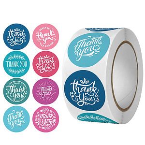 500pcs Round Thank-you Stickers