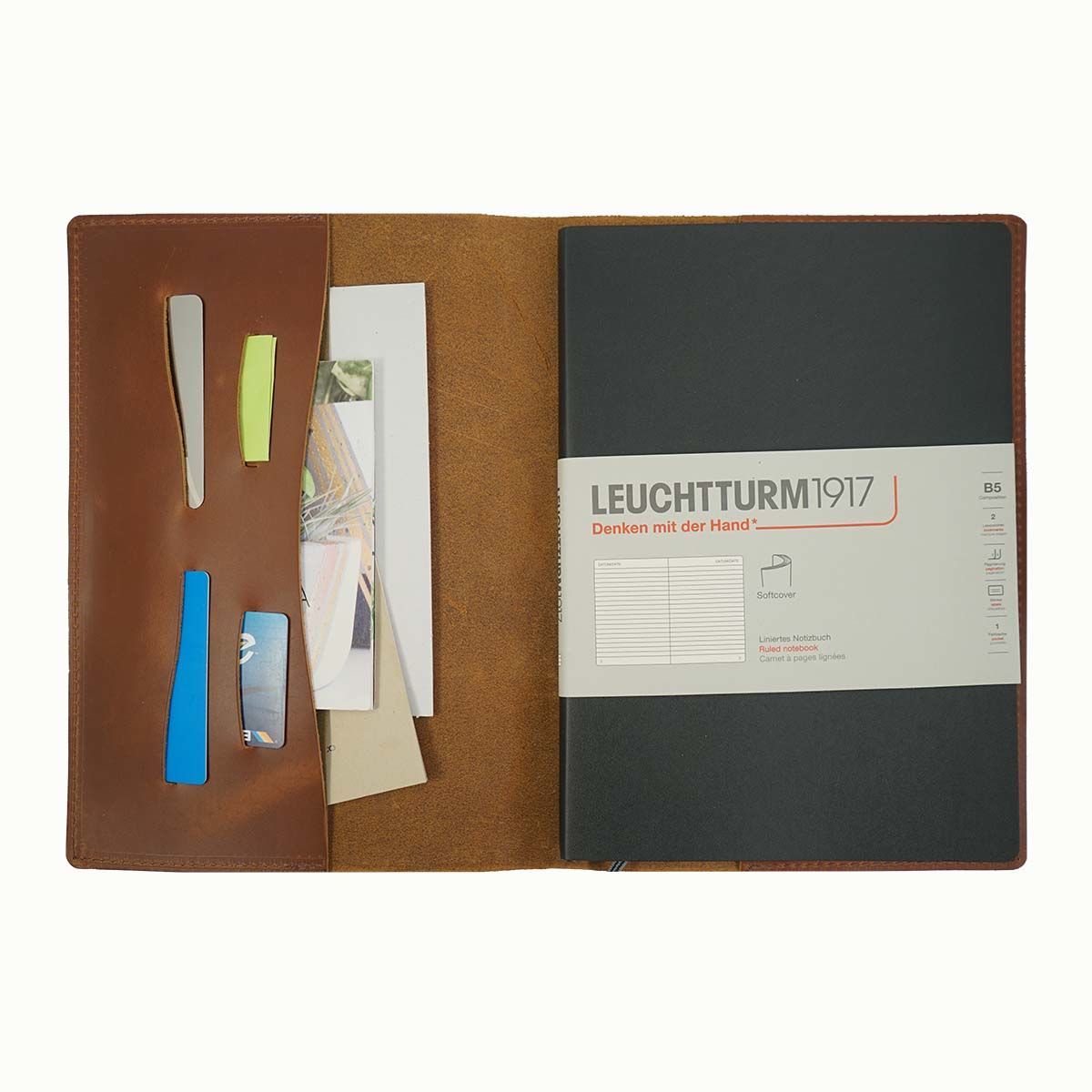 Custom Leuchtturm1917 b5 leather notebook cover 7 x 10 (standard
