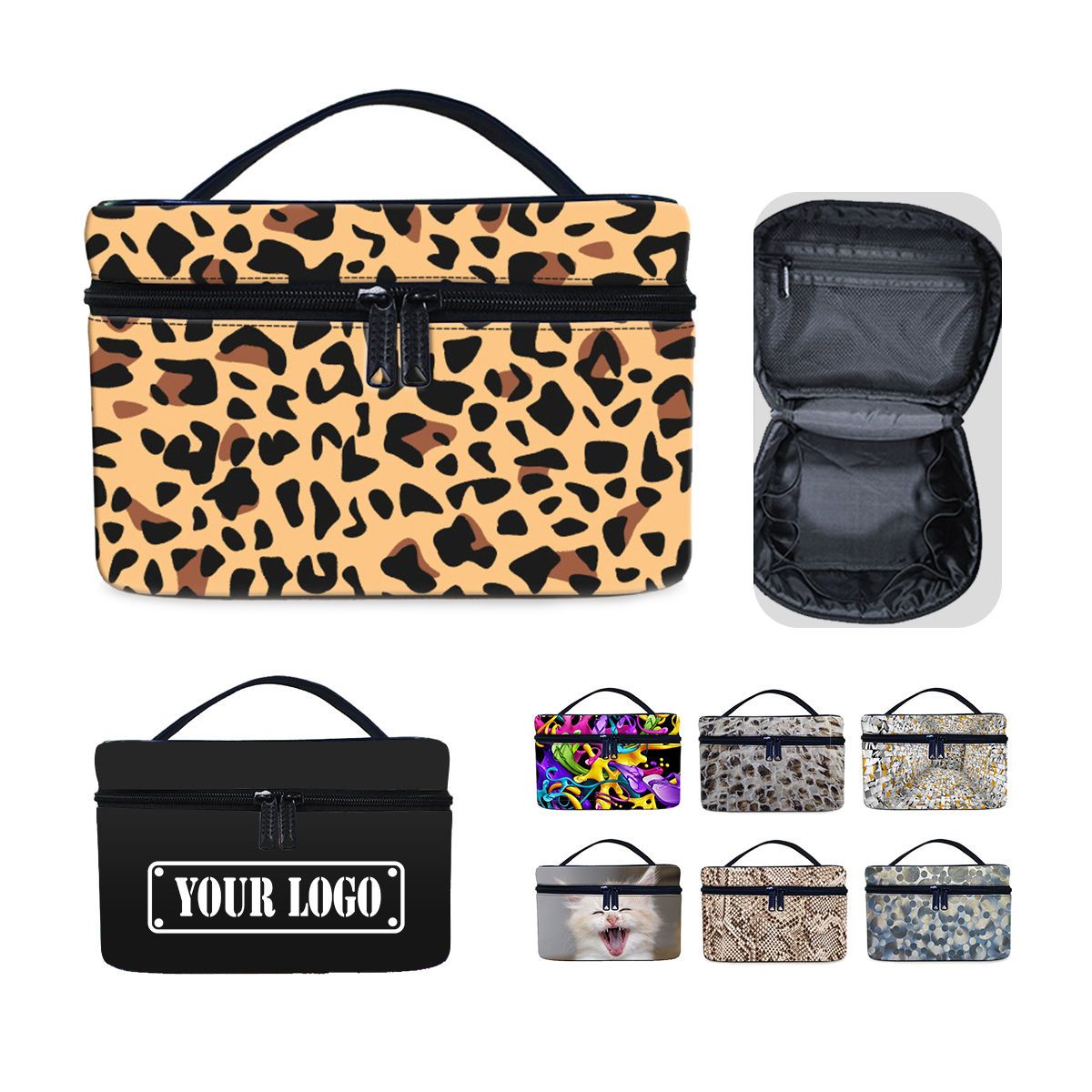 Full Color Leather Makeup Bag  Organizer