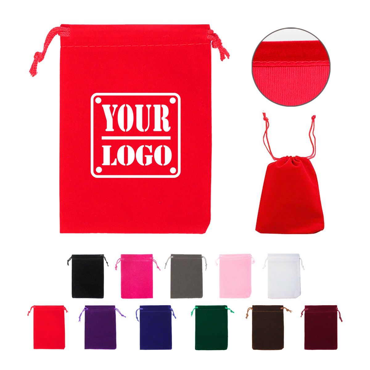 3 18 x 4 Drawstring Velvet Bag