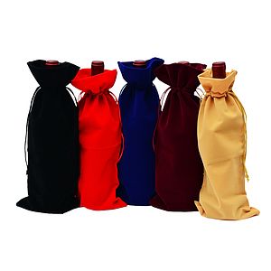 Velvet Drawstring Wine Bottle Bag