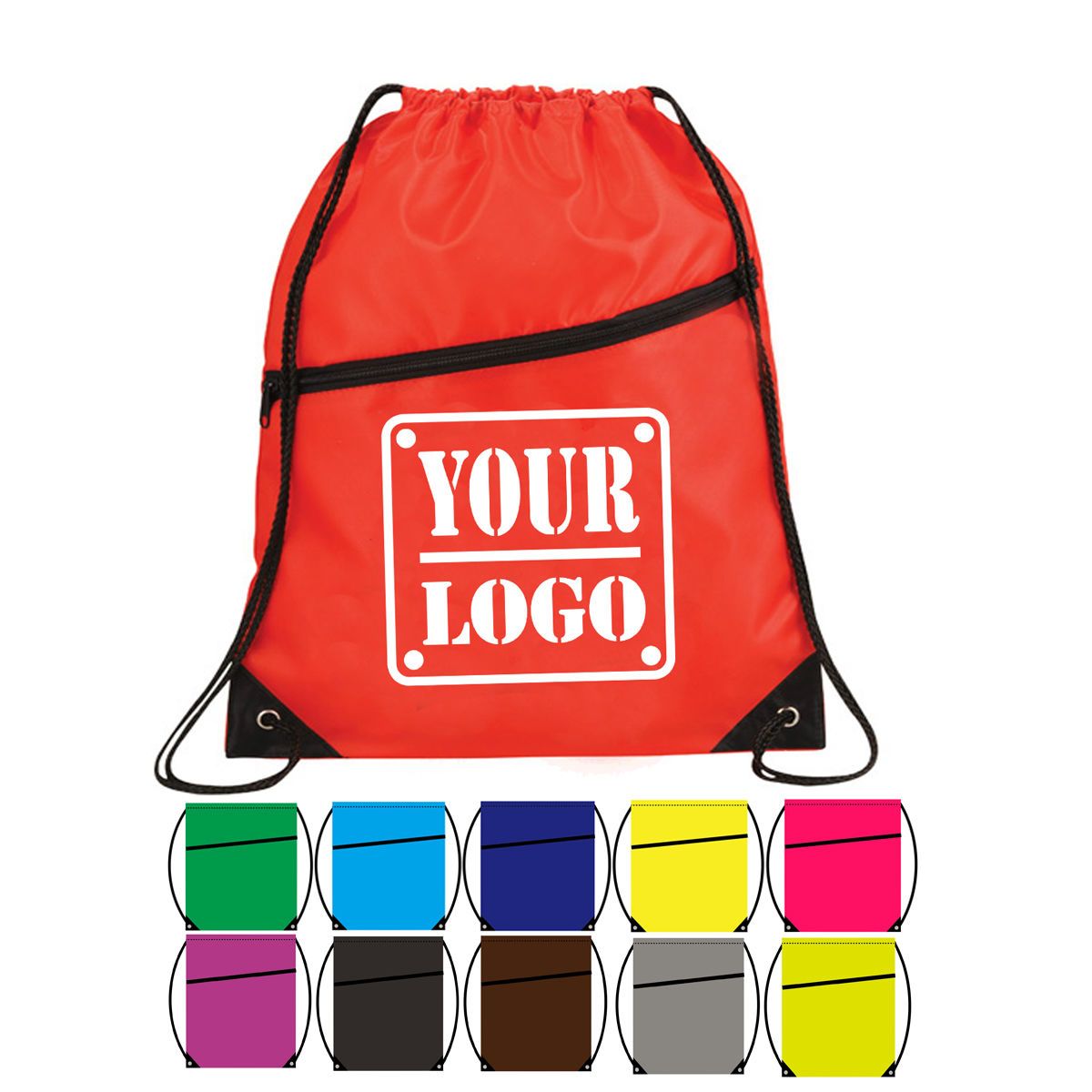 Zipper Pocket Cinch Bag