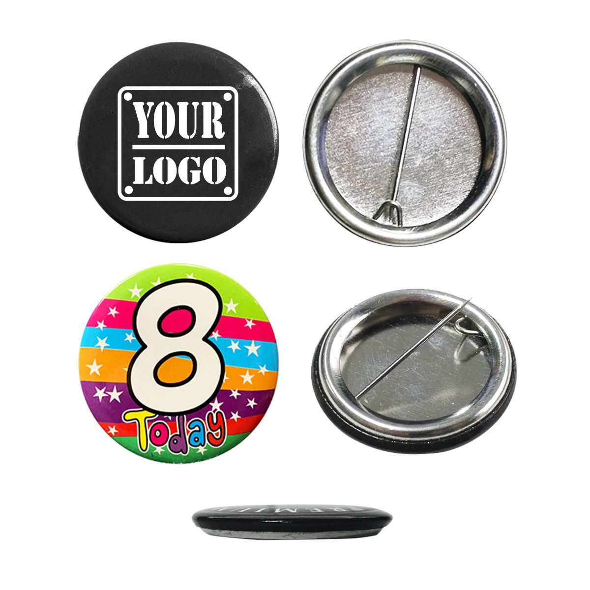 Round Metal Button Pins