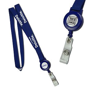 Silk Screen Lanyard w Badge Holder