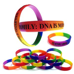 Embossed Rainbow Silicone Wristband
