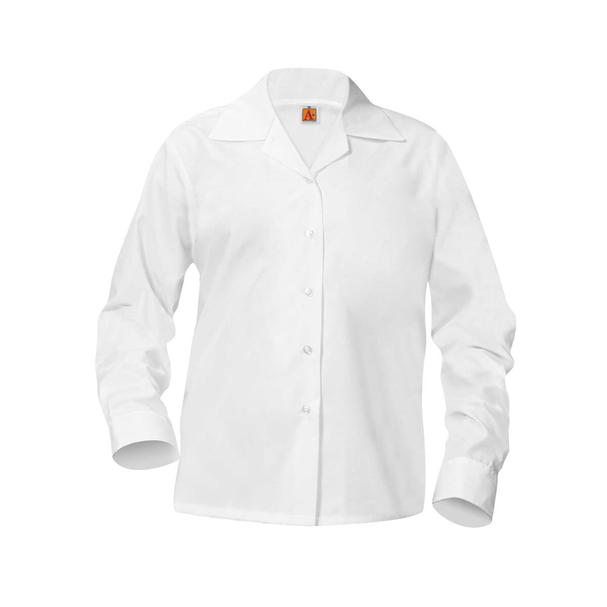 A+ Uniforms - Girls' Pointed Collar Long Sleeve Broadcloth Blouse