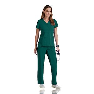 Grey's Anatomy Classic - Women's Two-Pocket Mock Wrap Riley Scrub Top