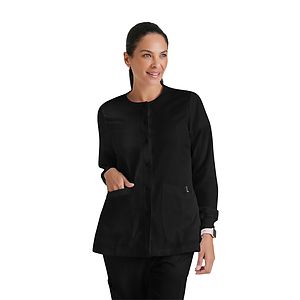 Grey's Anatomy - Classic - Women's Four-Pocket Snap Front Jamie Warm Up Scrub Jacket