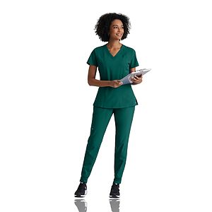 Barco One - Women's Four-Pocket V-Neck Racer Scrub Top