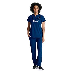 Barco One - Women's Two-Pocket Banded Zip-Collar Flux Scrub Top