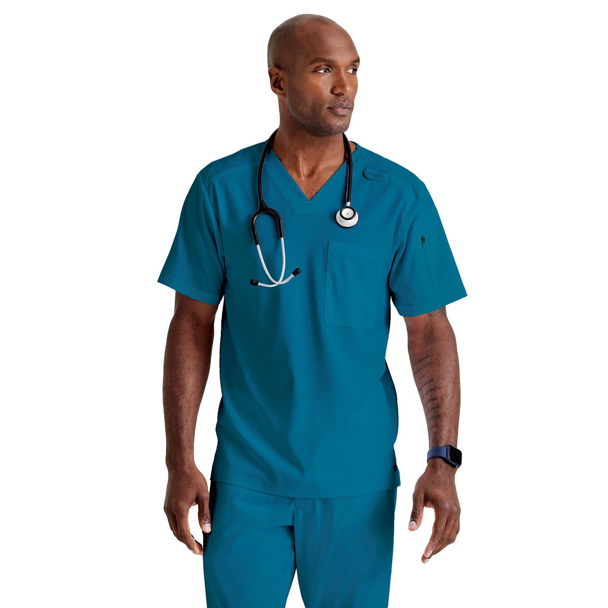 Grey's Anatomy Spandex Stretch - Men's Two-Pocket V-Neck Murphy Scrub Top