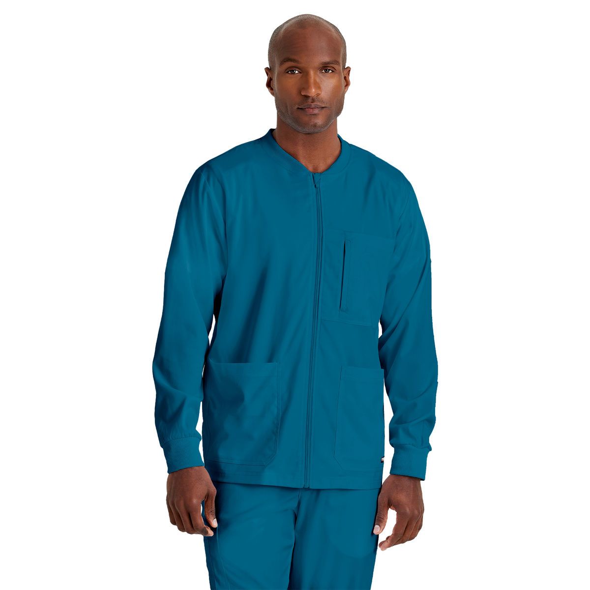 Grey's Anatomy Spandex Stretch - Men's Five-Pocket React Warm-Up Scrub Jacket