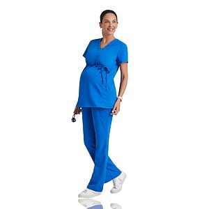 Grey's Anatomy Classic - Women's Two-Pocket Mock Wrap Lilah Maternity Scrub Top