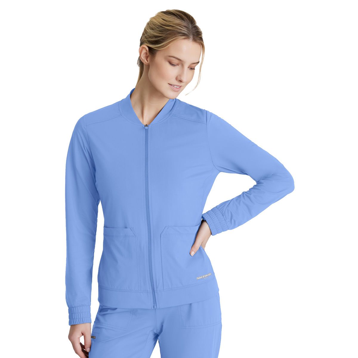 Skechers Slip-Ins - Women's Three-Pocket Zip-Up Contour Warm-Up Scrub Jacket