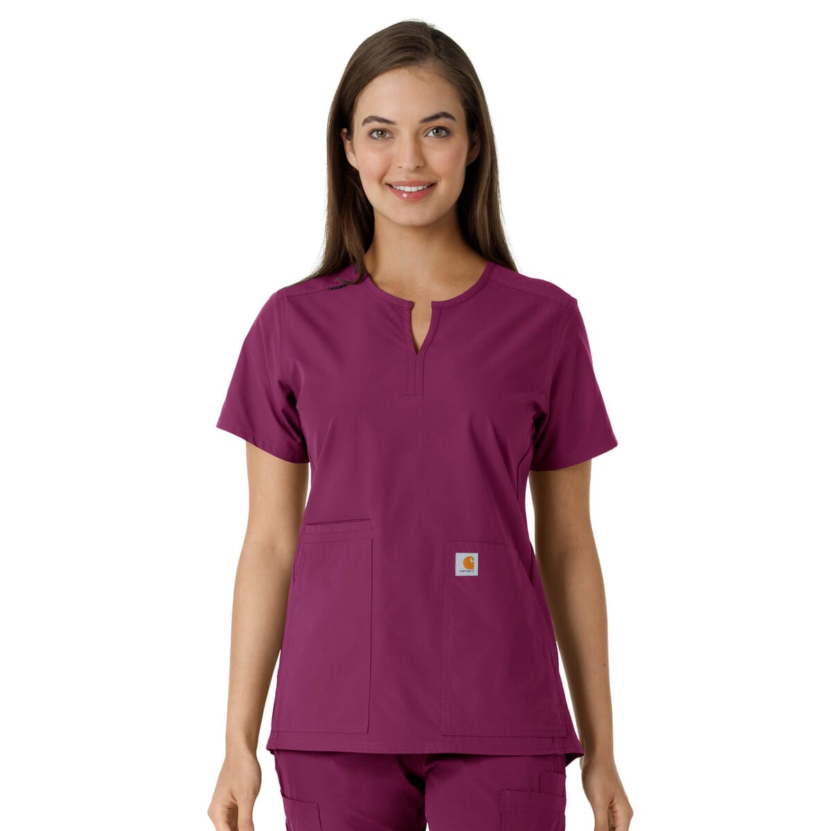 Carhartt Scrubs - Force Essentials Women's Notch Neck Tunic Knit Panel Top