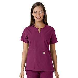 Carhartt Scrubs - Force Essentials Women's Notch Neck Tunic Knit Panel Top