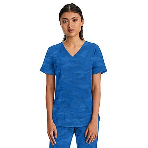 Healing Hands - HH PL Jacquard - Women's 2-Pocket Joy Camo V-Neck Top