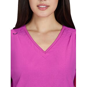koi - Solis - Women's Ribbed V-Neck 4-Pocket Sari Top