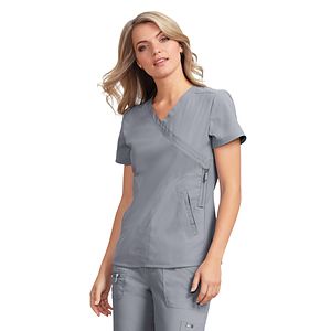 koi - Lite - Women's 3-Pocket Mock-Wrap Philosophy Top