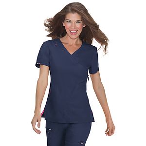 koi - Lite - Women's 3-Pocket Mock-Wrap Philosophy Top