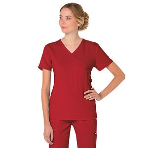 koi - Lite - Women's 3-Pocket Mock-Wrap Philosophy Top