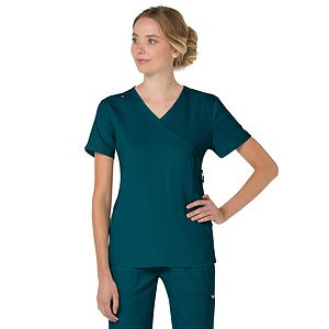 koi - Lite - Women's 3-Pocket Mock-Wrap Philosophy Top