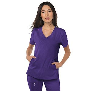 koi - Lite - Women's 3-Pocket Mock-Wrap Philosophy Top