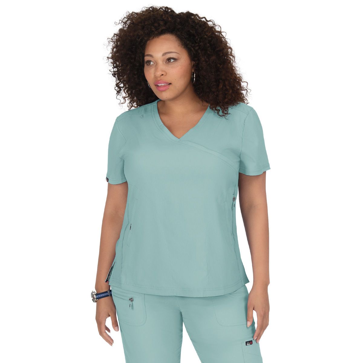 koi - Lite - Women's 3-Pocket Mock-Wrap Philosophy Top