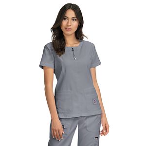 koi - Lite - Women's 4-Pocket Zipper Neck Serenity Top