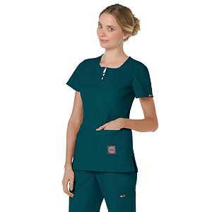 koi - Lite - Women's 4-Pocket Zipper Neck Serenity Top