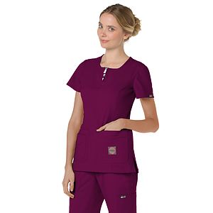 koi - Lite - Women's 4-Pocket Zipper Neck Serenity Top