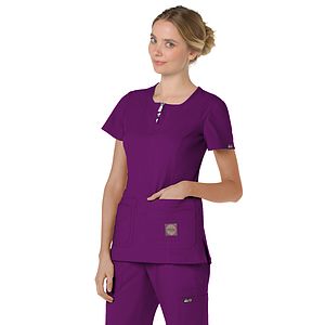 koi - Lite - Women's 4-Pocket Zipper Neck Serenity Top