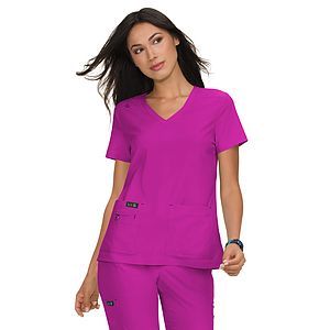 koi - Basics - Women's 4-Pocket Stretch V-Neck Becca Top