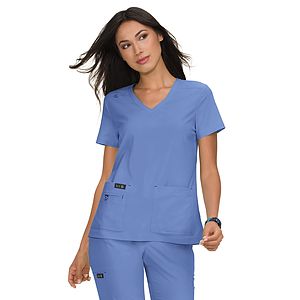 koi - Basics - Women's 4-Pocket Stretch V-Neck Becca Top
