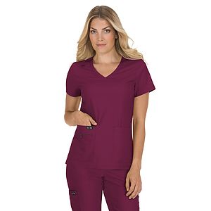 koi - Basics - Women's 4-Pocket Stretch V-Neck Becca Top