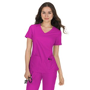 koi - Basics - Women's Mock-Wrap Neck Katie Top