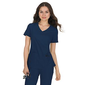 koi - Basics - Women's Mock-Wrap Neck Katie Top
