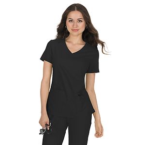 koi - Basics - Women's Mock-Wrap Neck Katie Top